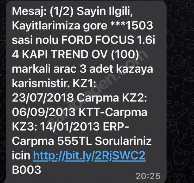 2012 BAKIMLI FORD FOCUS