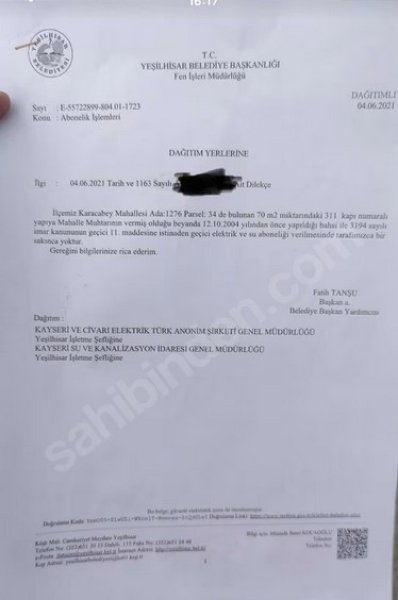 Yeşilhisarda satılık evli bağ
