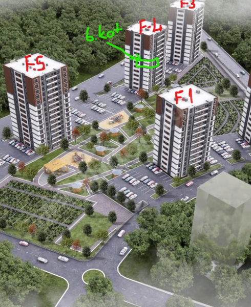 İLDEMPARK F4 Blok'ta 6.KAT Hobi Bahçeli, Yakın zamanda Teslim!!!