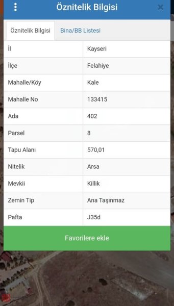 FELAHİYE KALE MAH. YOL KENARI 570M² TEK TAPU PARSEL